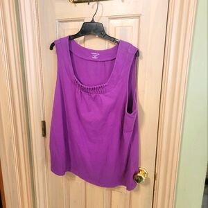 Womens Plus Sz 2X Croft & Barrow Purple Tank Top Shirt